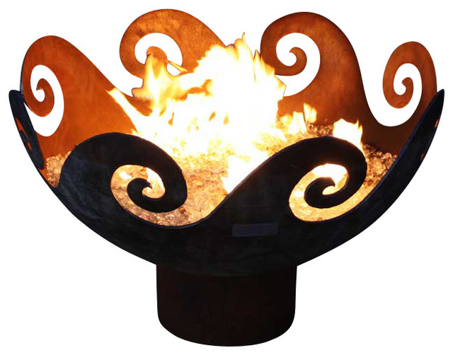 Waves O' Fire Sculptural Firebowl Fire Pits by John T. Unger, LLC