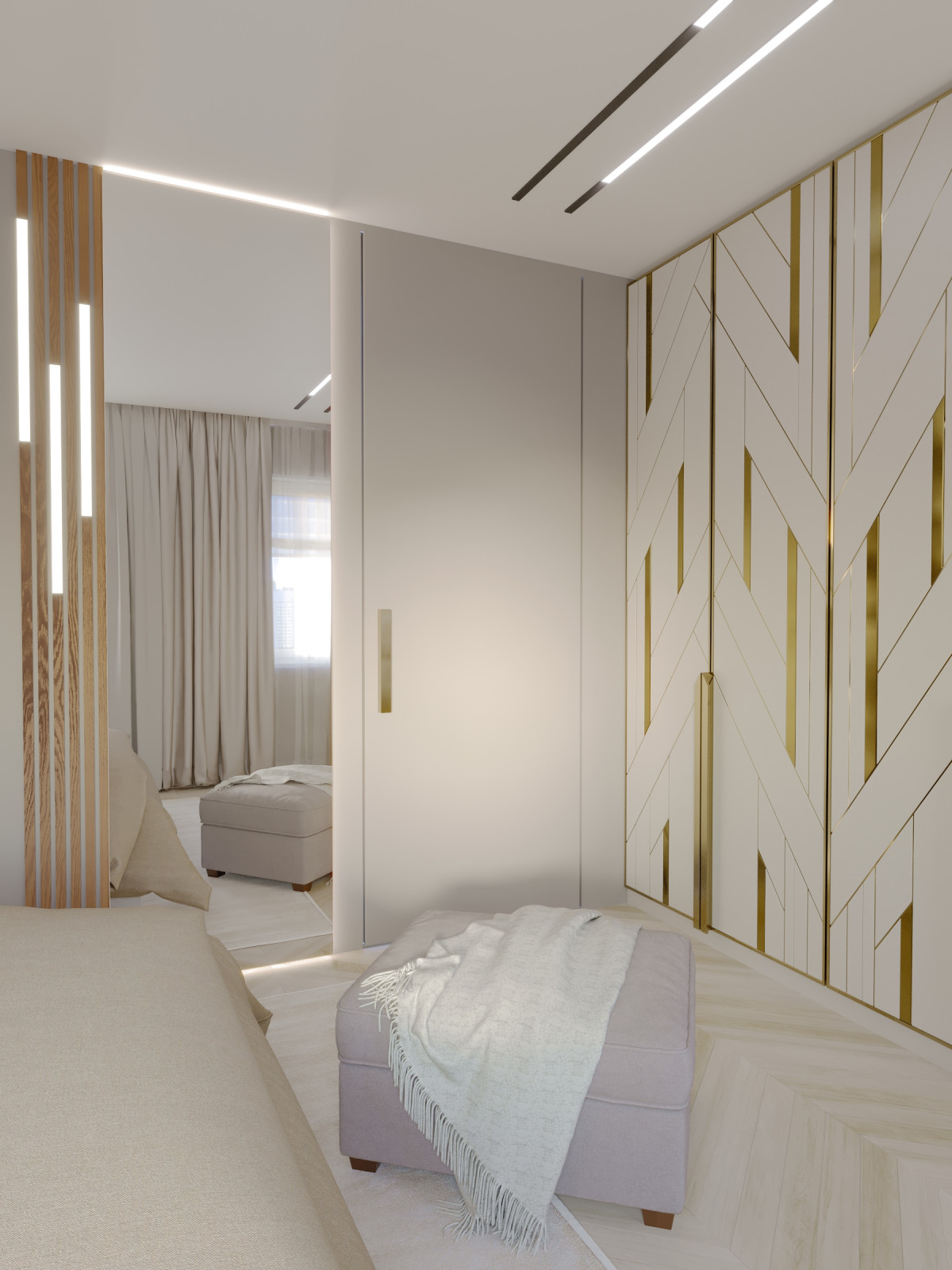 спальная с рейками