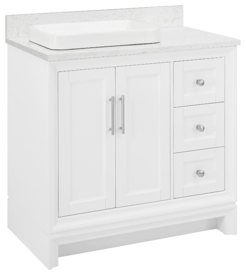 ED Ellen DeGeneres Anaheim 36" Vanity in White with Calacatta Eng