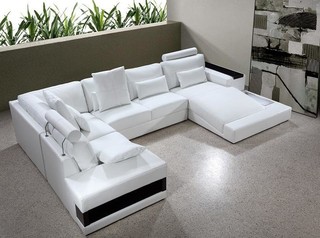 75 Beautiful White Leather Couch Home Design Ideas & Designs | Houzz AU