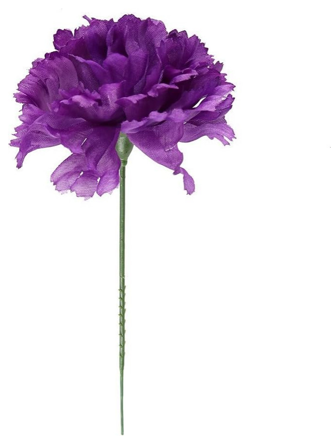 Purple Silk Carnation Pick 100 Count Bulk with 5" Stems Modern