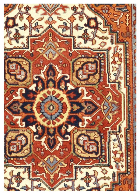 Fine Hand Knotted Persian Serapi Design 3'11''x5'11'' - Mediterranean ...