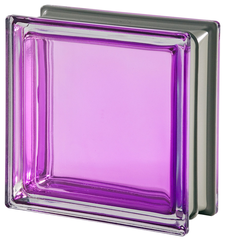 The Mendini Collection Glass Block, Purple Tormalina