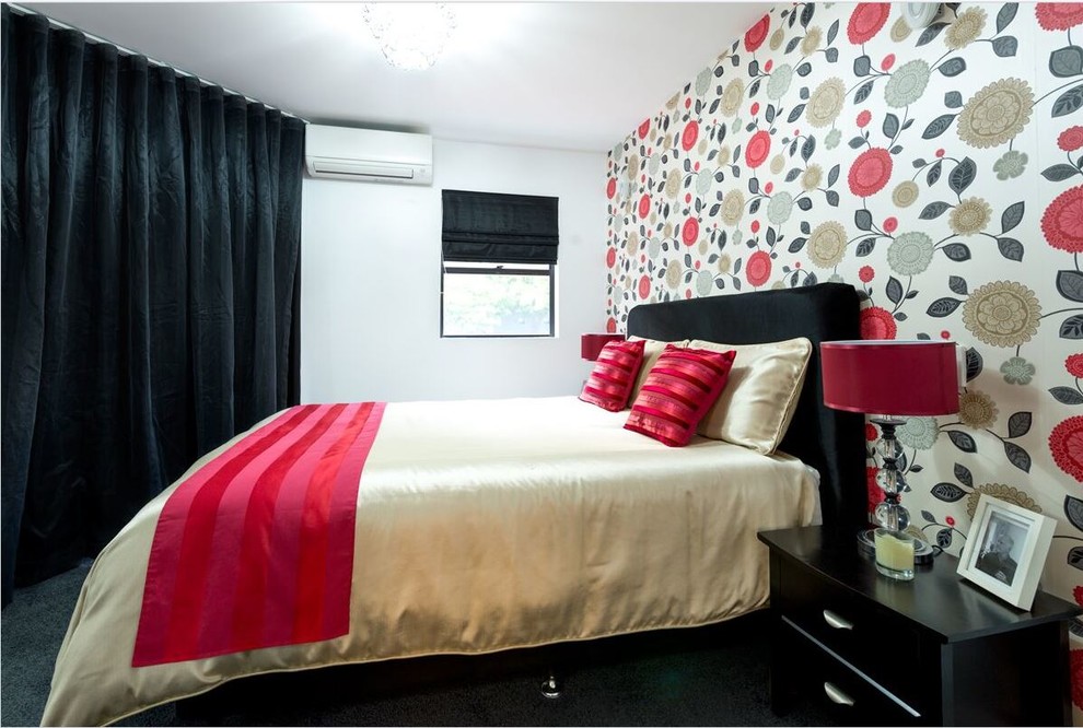 Design ideas for a contemporary bedroom in Brisbane.
