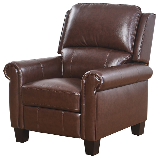 Abbyson Living Leonard Pushback Leather Recliner Transitional