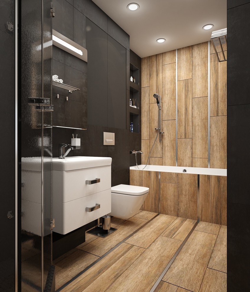 Мужской санузел в стиле Лофт