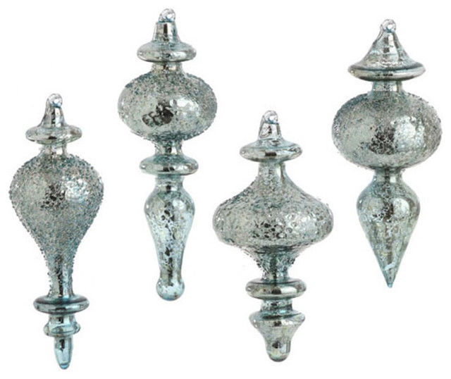 Antique Finial Ornaments (Set of 4) Tropical Christmas Ornaments