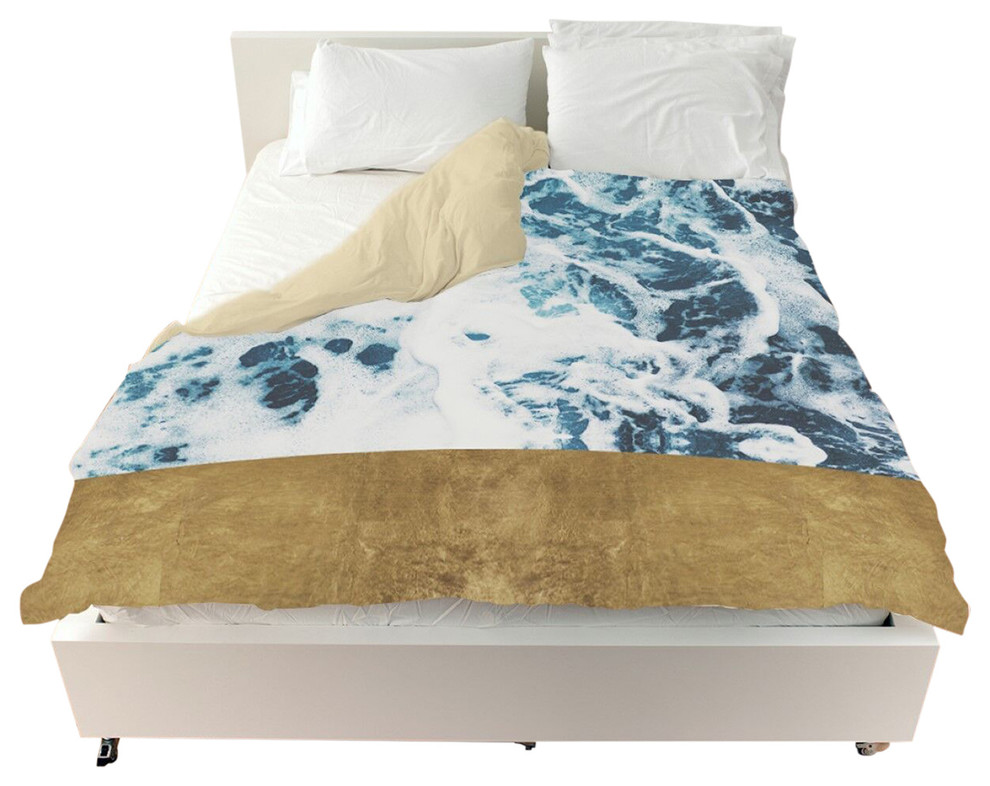 Oliver Gal Mykonos Water Gold Duvet Cover Beach Style Duvet