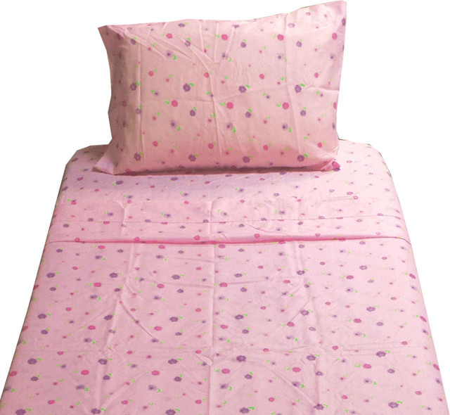 Dotted Flowers Twin Sheet Set Pink Fl Bedding Contemporary Dotted Flowers Twin Sheet Set Pink Fl Bedding Contemporary Kids Sheets By 51 Llc