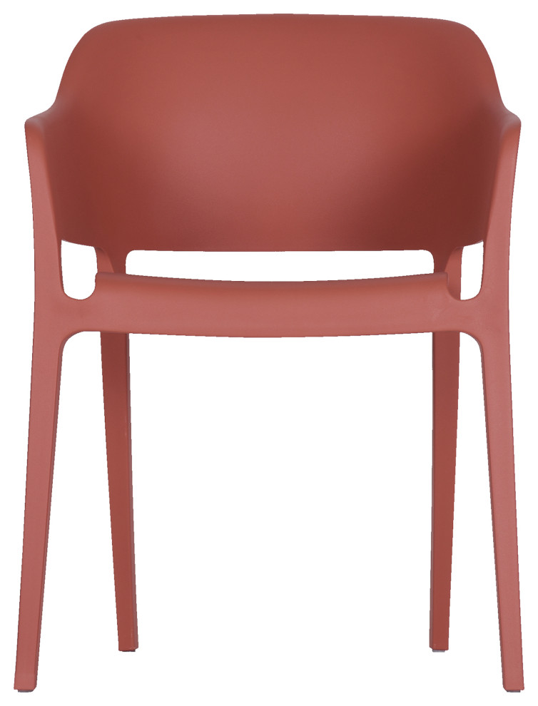 First of A Kind Faro Outdoor Dining Chair Desert Red Midcentury