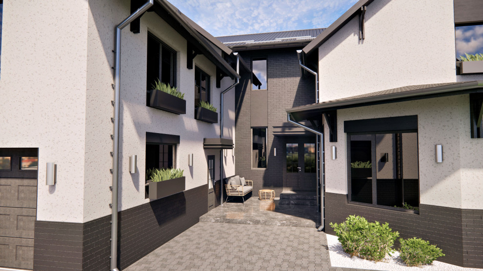 Фасад и ландшафт дачного домика