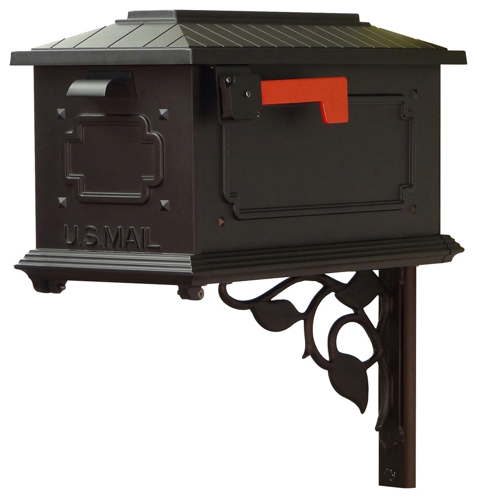 Kingston Curbside Mailbox With Floral Front Single Mailbox Mounting