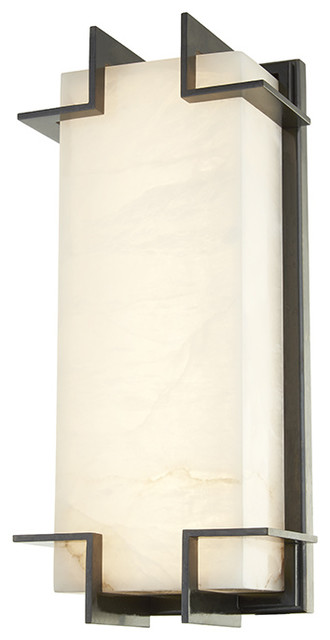 Delmar LED Wall Sconce, Old Bronze Finish, Alabaster Shade