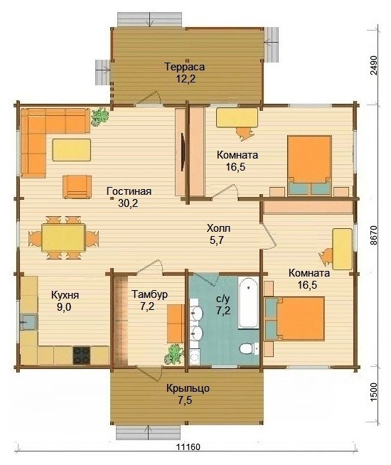 Дом из клеёного бруса для постоянного проживания "Базис 3"