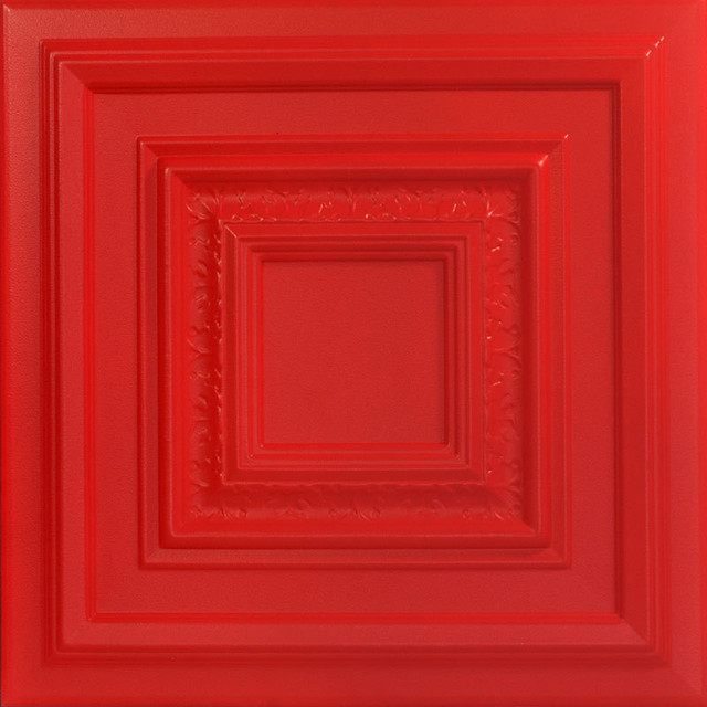 20 X20 Chestnut Grove Styrofoam Ceiling Tile Red