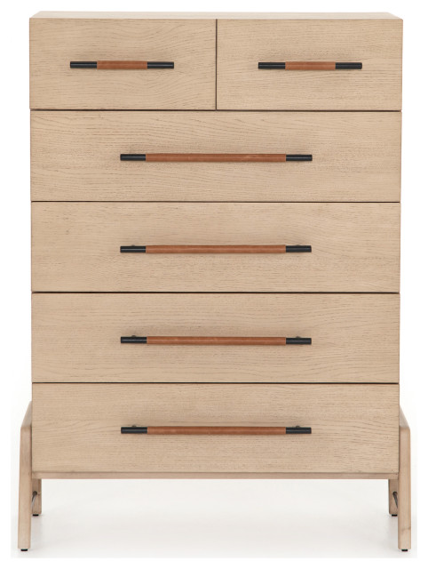 Rosedale 6 Drawer Tall Dresser-Yucca Oak - Midcentury - Dressers - by ...