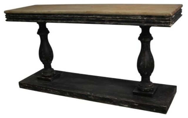 Black Vintage Wood Console Table 85441 - French Country - Console ...