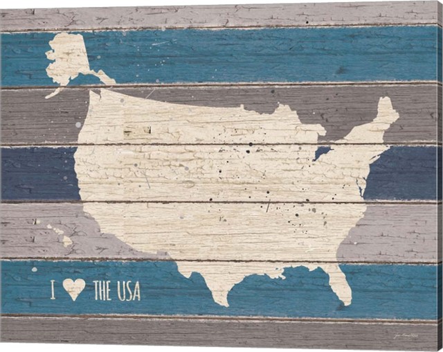 I Love The Usa Map By Jo Moulton Canvas Wall Art 20 X16 Contemporary Prints And Posters By Virventures