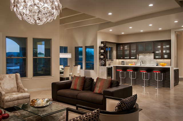 Kitchen contemporain-salon