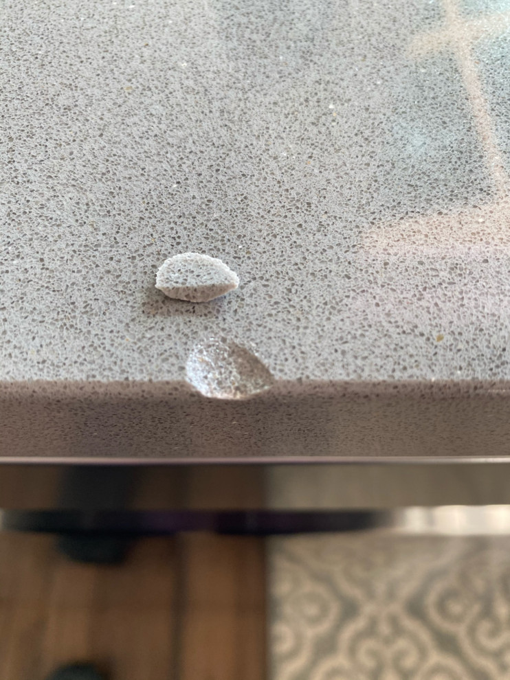 Quartz repair using chipped out piece