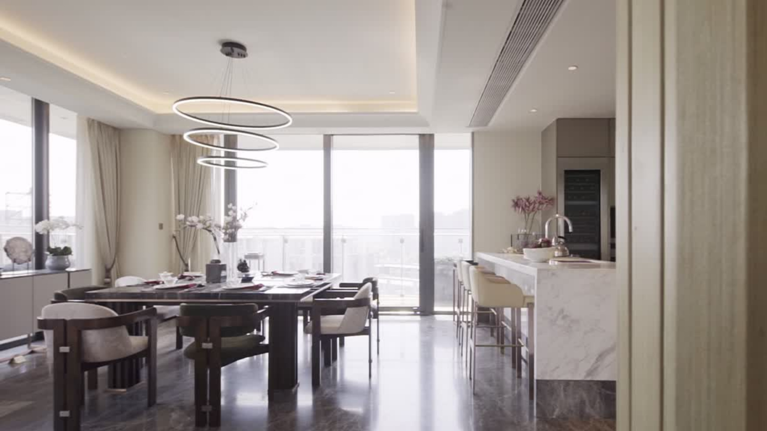 Sleek Modern Dining Room with Elegant Accents