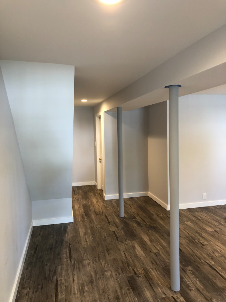 Example of a transitional basement design in New York