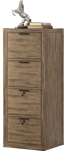 Winsome 4 Drawer Wood Vertical Filing Cabinet In Honey Pine
