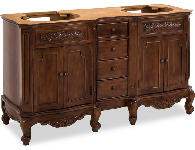 Elements VAN062D-60-NT 60" Clairemont Vanity, Nutmeg - Victorian
