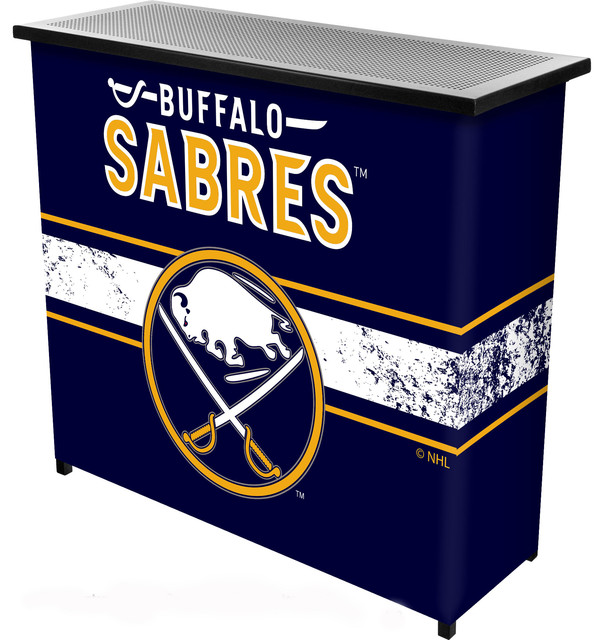 NHL Two Shelf Portable Bar with Case, Buffalo Sabres