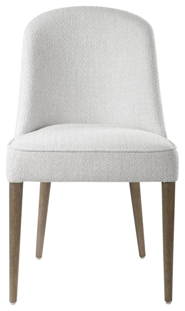 Uttermost Brie Armless Chair, White,Set of 2 235582 Midcentury Dining Chairs by Better