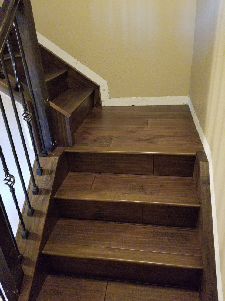 Timeless Elegance: Dark Hardwood Staircase Transformation