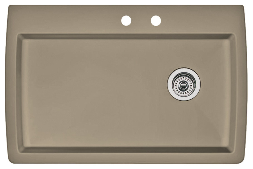 Blanco 441287-2 22"x33.5" Granite Single Dual-Mount Kitchen Sink, Truffle