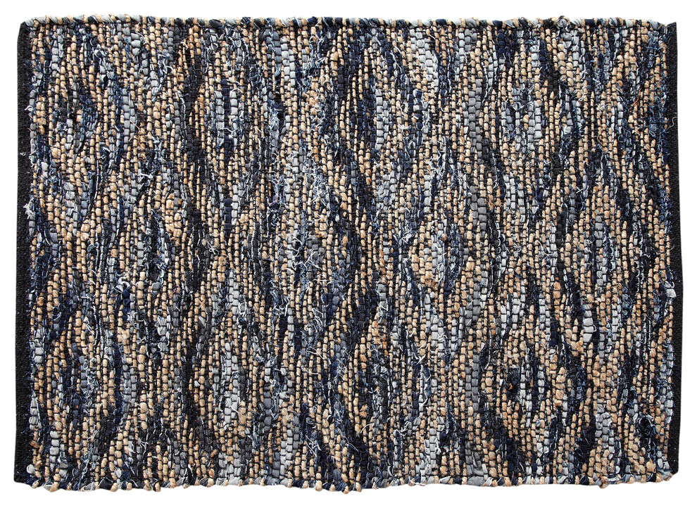 Parker Denim Area Rug, Blue in Multi Size, 24"x36" Contemporary