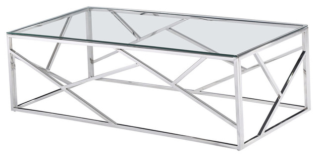 Morganna Stainless Steel Living Room Coffee Table