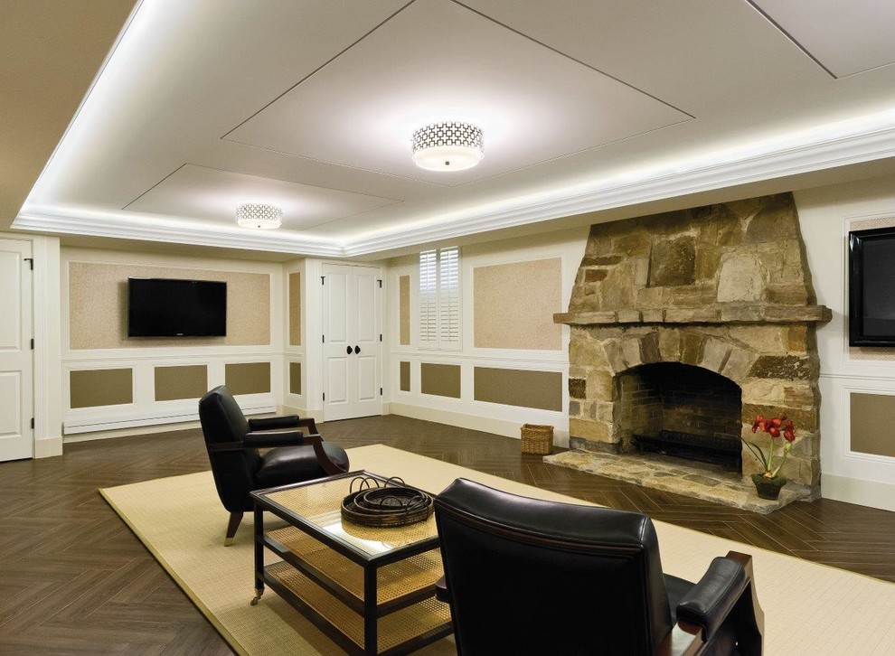 Inspiration for a timeless basement remodel in Chicago