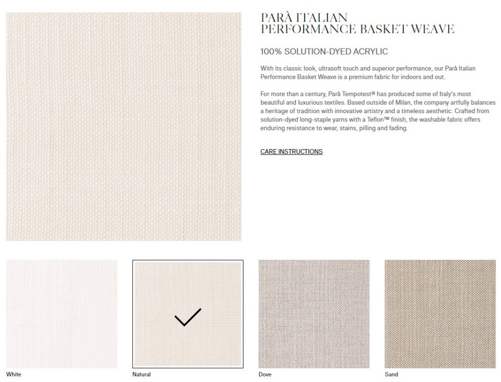 Restoration hardware performance fabric deals