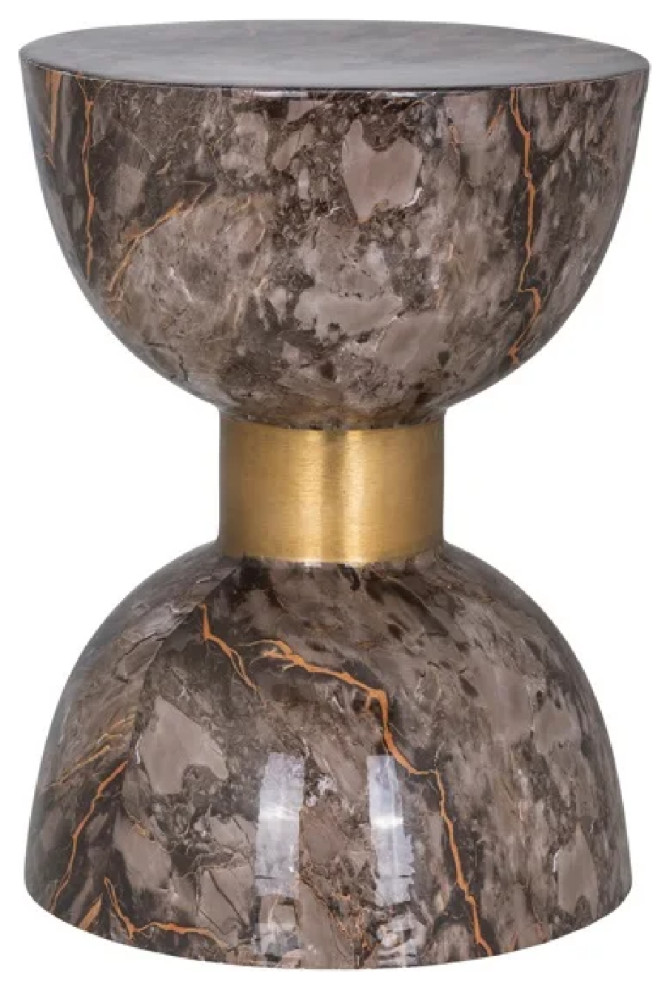 Marbled Gray Contemporary End Table OROA Aimy Contemporary Side