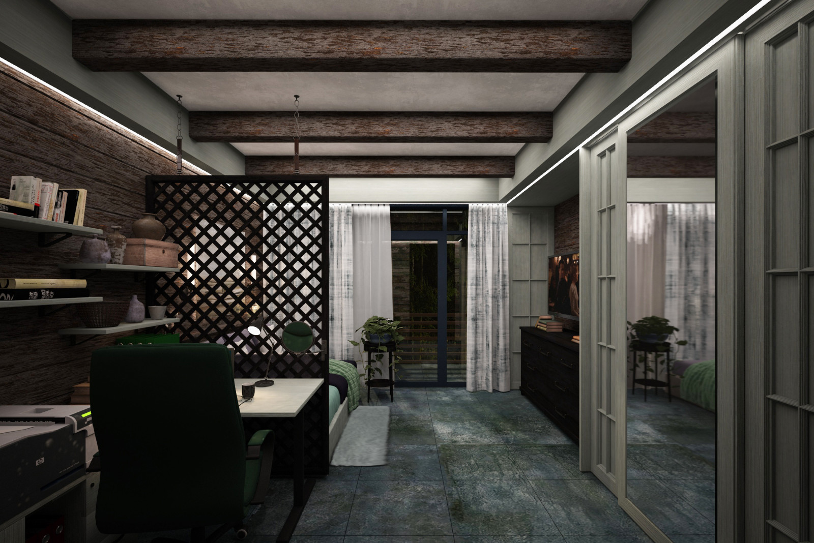 Комната в доме с печью