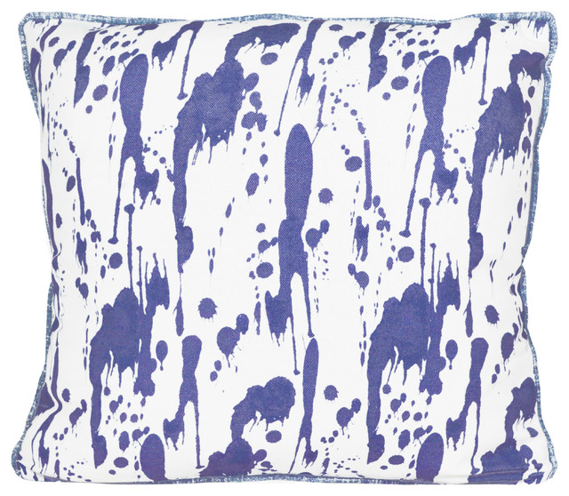 Splatter Cushion, Ink Blue