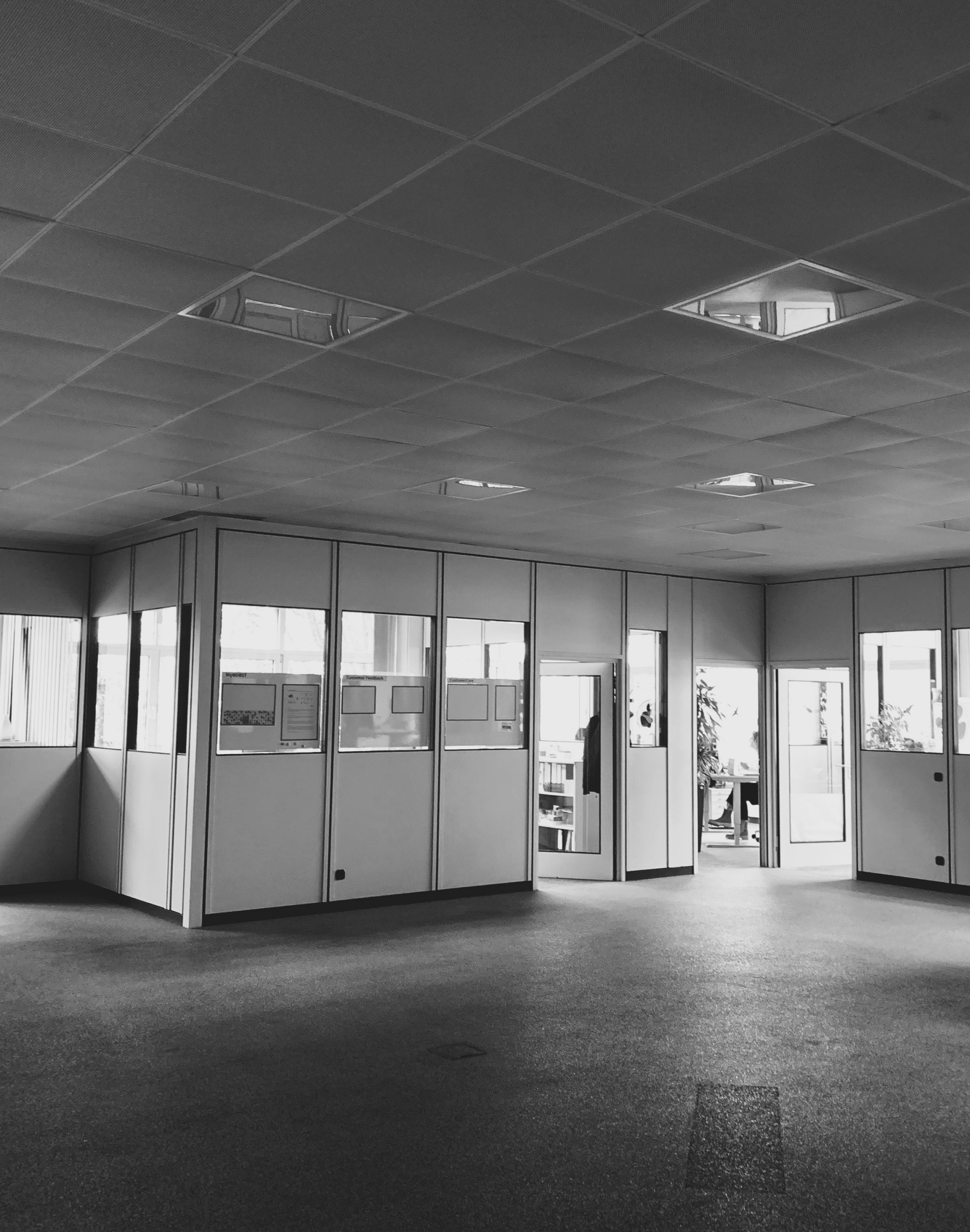 Bobst Customer Care Showroom Office Büro Planung Präsentation Umplanung Modernisierung Ausstellung Interior Design NRW Krefeld Meerbusch Architektur Innenarchitektur Gestaltung 3D Akustik Beleuchtung