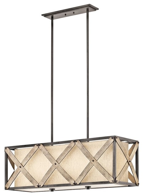 Kichler Lighting 43774 Cahoon 3 Light Linear Pendant Industrial Kichler Lighting 43774 Cahoon 3 Light Linear Pendant
