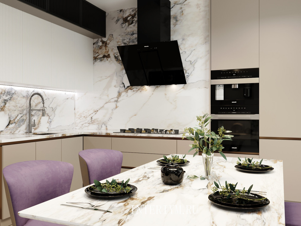 Дизайн кухни-гостиной в кв. по ул. Батальонная, 13