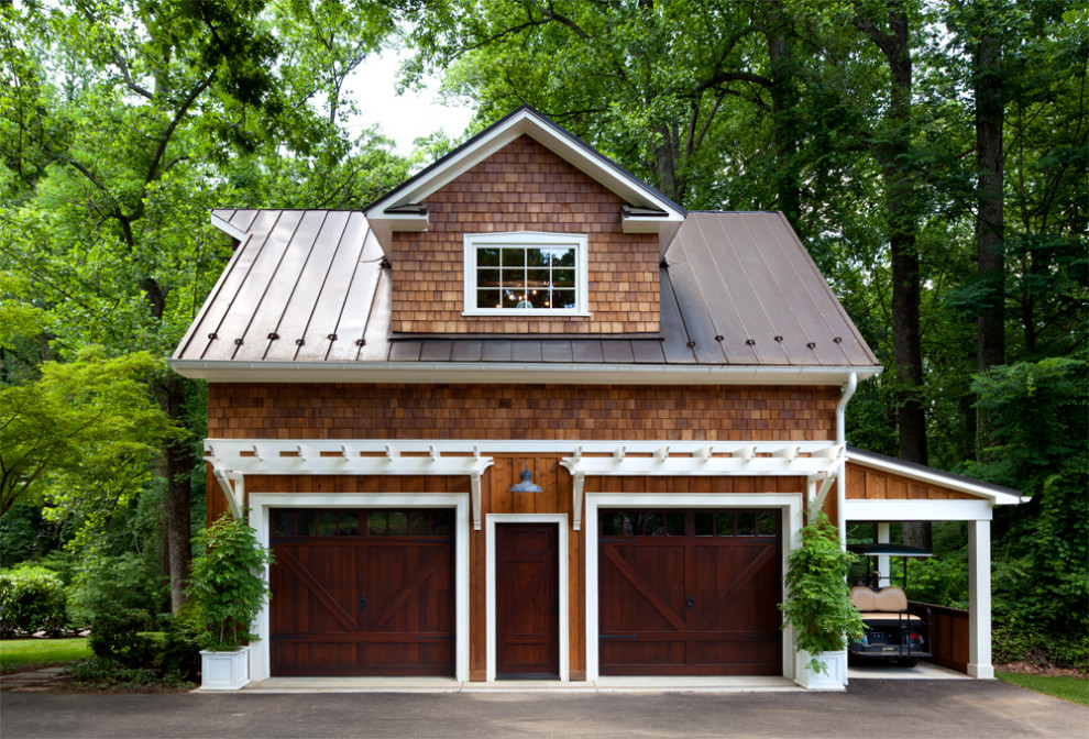 This is an example of a country detached two-car garage in Baltimore.