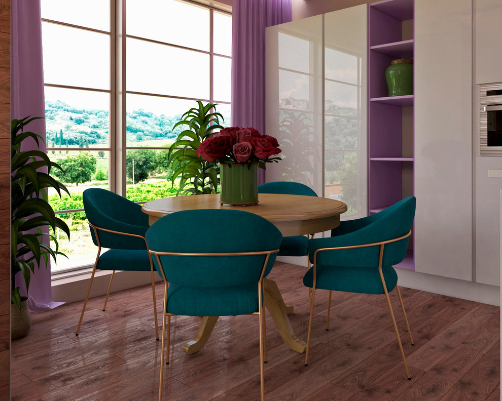 Кухня-гостиная в стиле фьюжн ЖК "Московские водники"