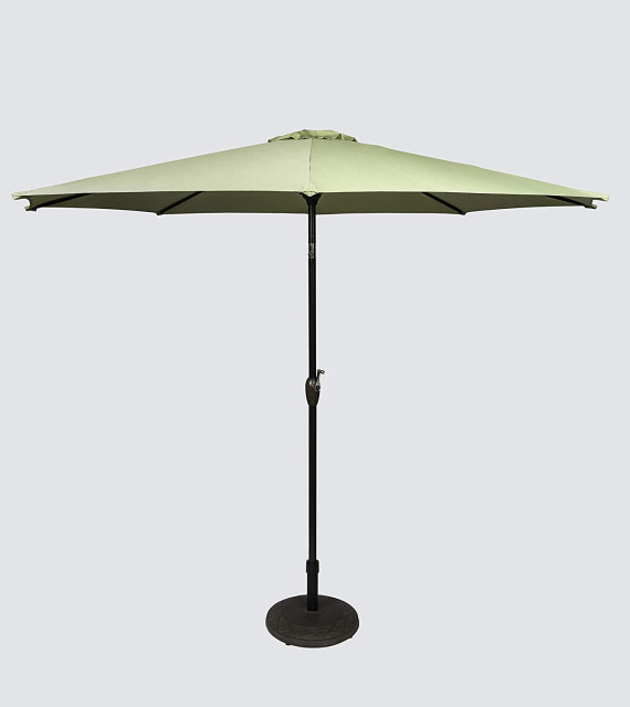 9 Outdoor Tilting Patio Umbrella With Crank Open Lime Contemporary Outdoor Umbrellas By Pebble Lane Living