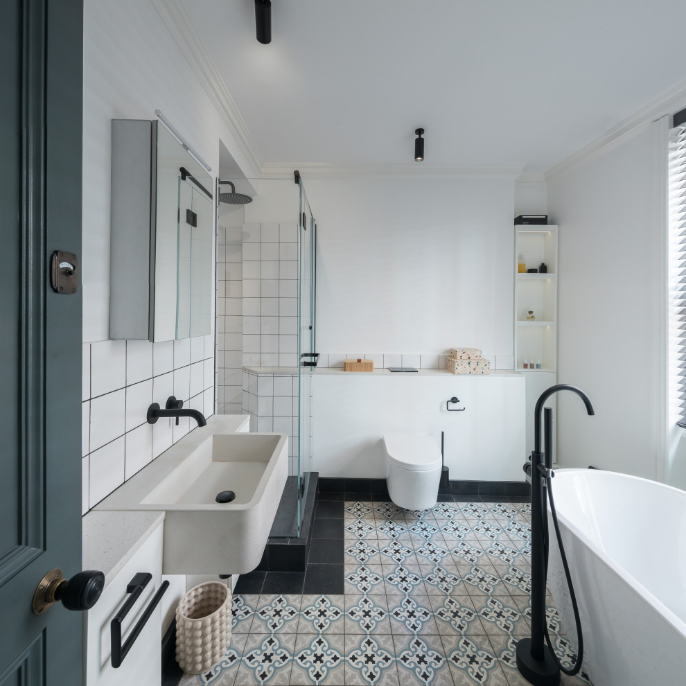 Inspiration for a contemporary bathroom remodel in London