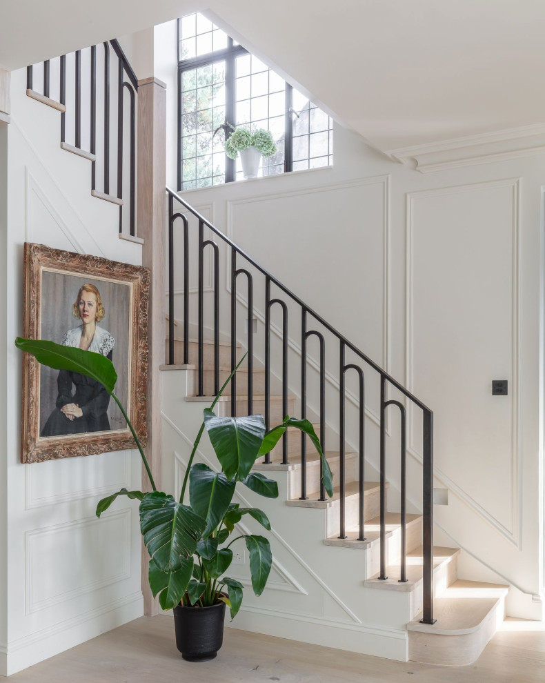 Staircase - transitional staircase idea in London