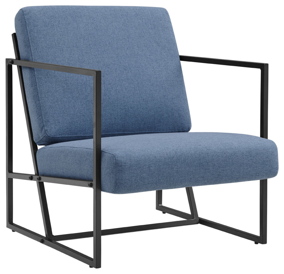 Comfortable Accent Chair, Metal Frame With Polyester Cushioned Seat