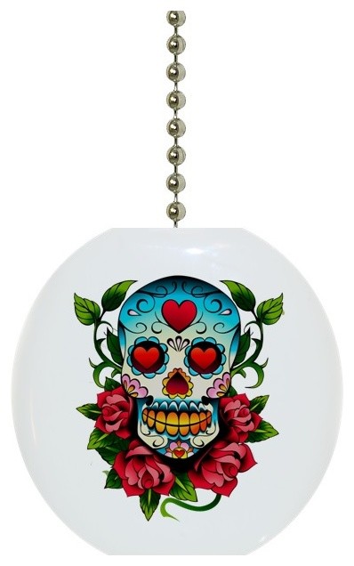 Skull And Roses Ceiling Fan Pull