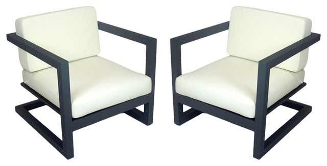 Outdoor Alhama Chairs, Set of 2, Anthracite